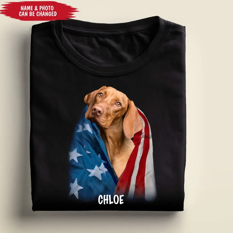 Happy 4th July America Dog - Personalized T-Shirt, 4th Of July T-Shirt, Gift For Dog Lovers
