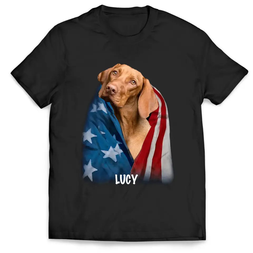 Happy 4th July America Dog - Personalized T-Shirt, 4th Of July T-Shirt, Gift For Dog Lovers