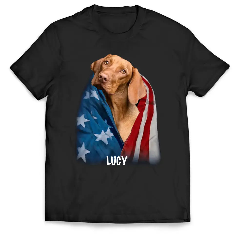 Happy 4th July America Dog - Personalized T-Shirt, 4th Of July T-Shirt, Gift For Dog Lovers