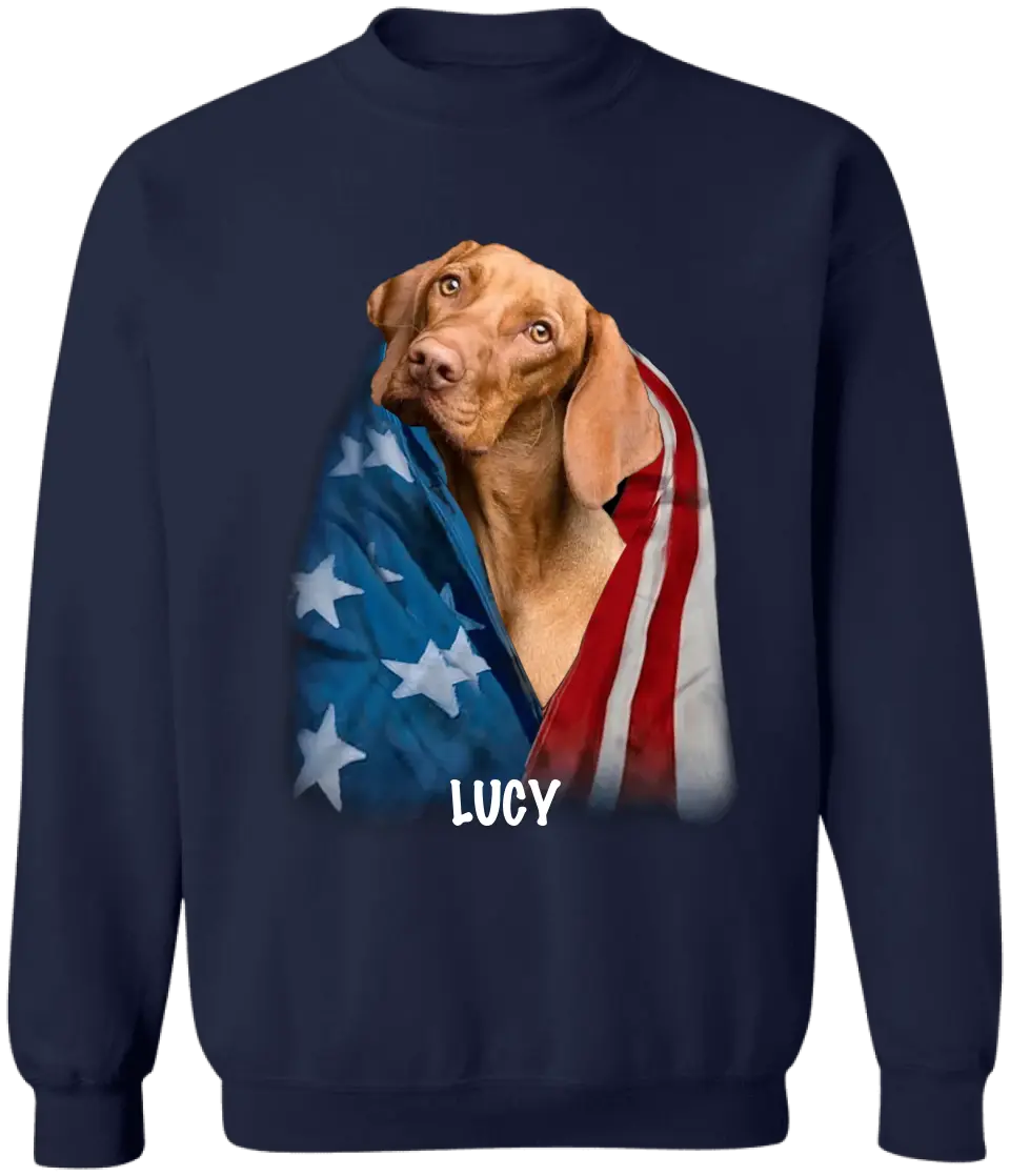 Happy 4th July America Dog - Personalized T-Shirt, 4th Of July T-Shirt, Gift For Dog Lovers