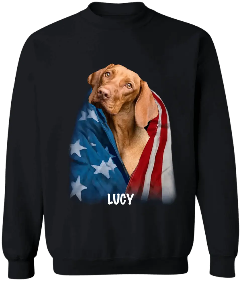 Happy 4th July America Dog - Personalized T-Shirt, 4th Of July T-Shirt, Gift For Dog Lovers