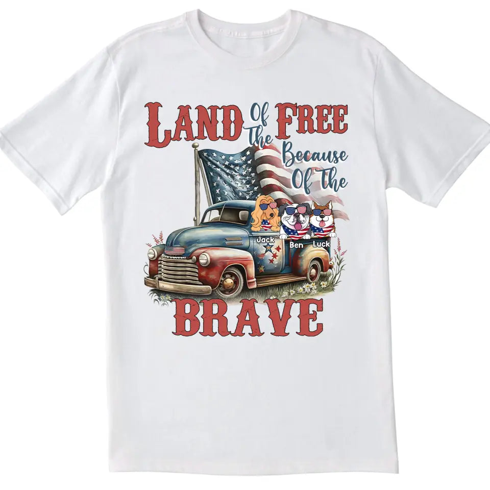 Land of the Free Because Of The Brave - Personalized T-Shirt, Gift For 4th Of July