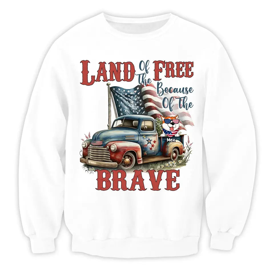 Land of the Free Because Of The Brave - Personalized T-Shirt, Gift For 4th Of July