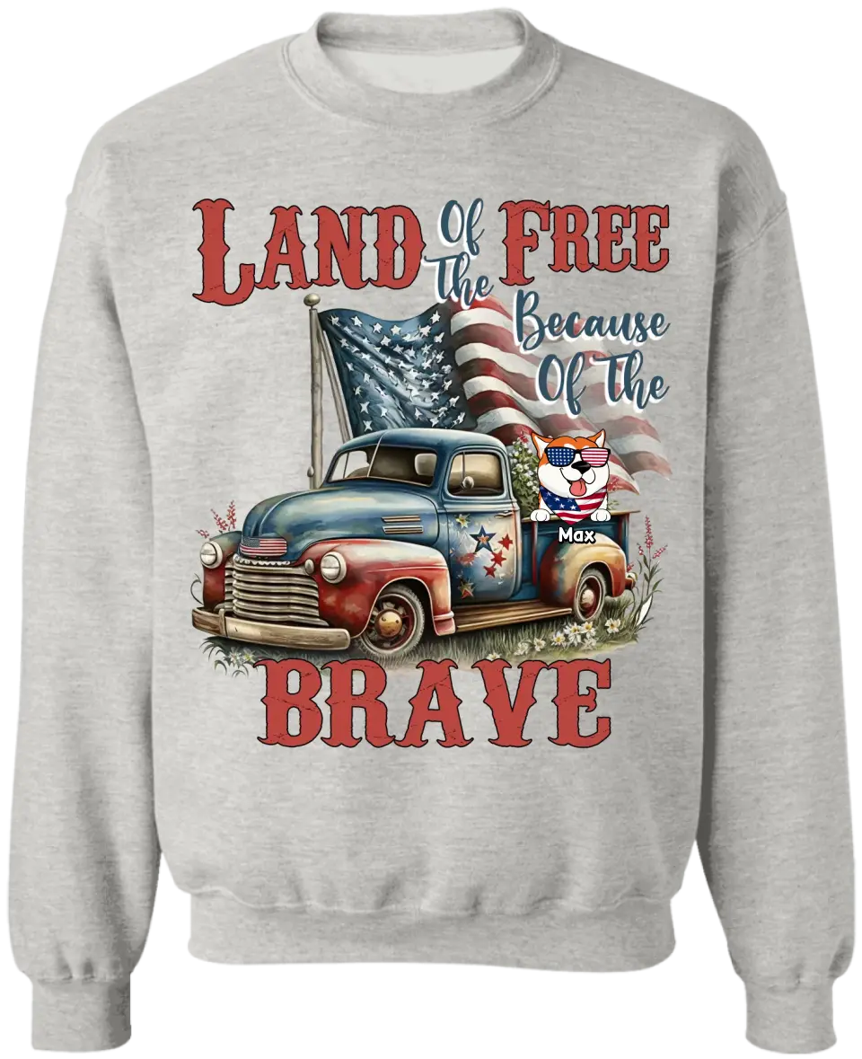 Land of the Free Because Of The Brave - Personalized T-Shirt, Gift For 4th Of July