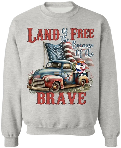 Land of the Free Because Of The Brave - Personalized T-Shirt, Gift For 4th Of July