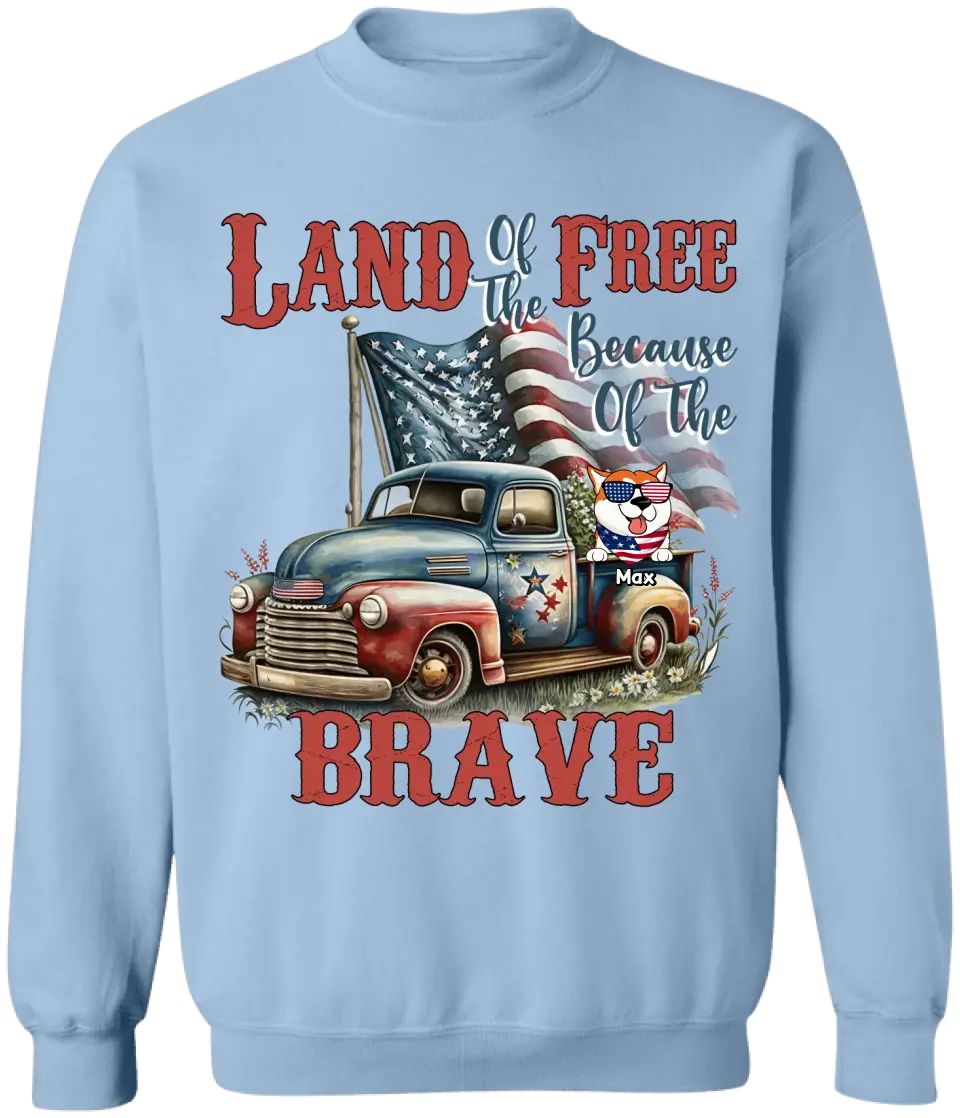 Land of the Free Because Of The Brave - Personalized T-Shirt, Gift For 4th Of July