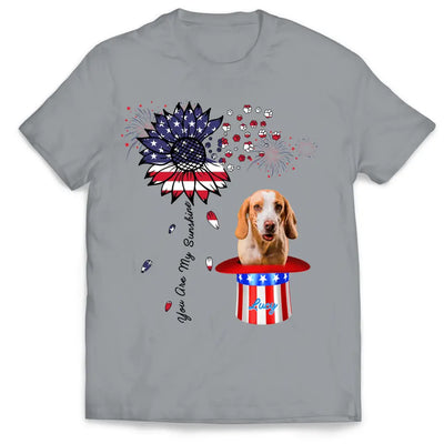 You Are My Sunshine Flower Dog Photo - Personalized T-shirt, Independence Gift For Dog Lovers