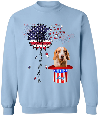 You Are My Sunshine Flower Dog Photo - Personalized T-shirt, Independence Gift For Dog Lovers