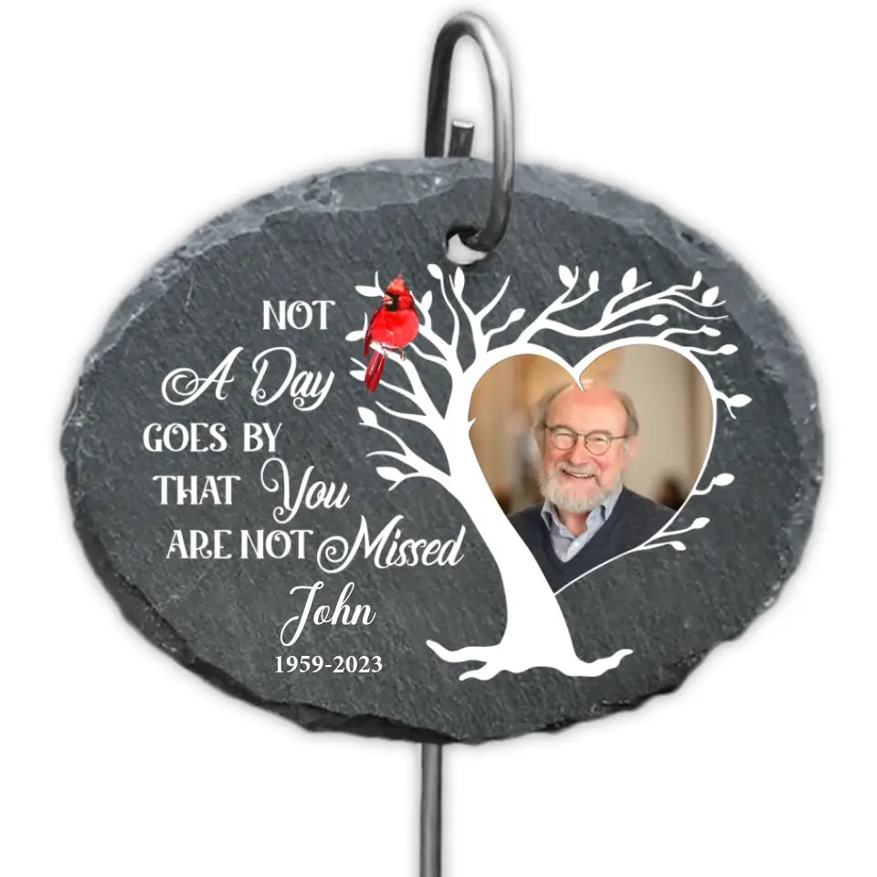 Not A Day Goes By That You Are Not Missed - Personalized Garden Slate, Sympathy Gift for Loss of Loved One