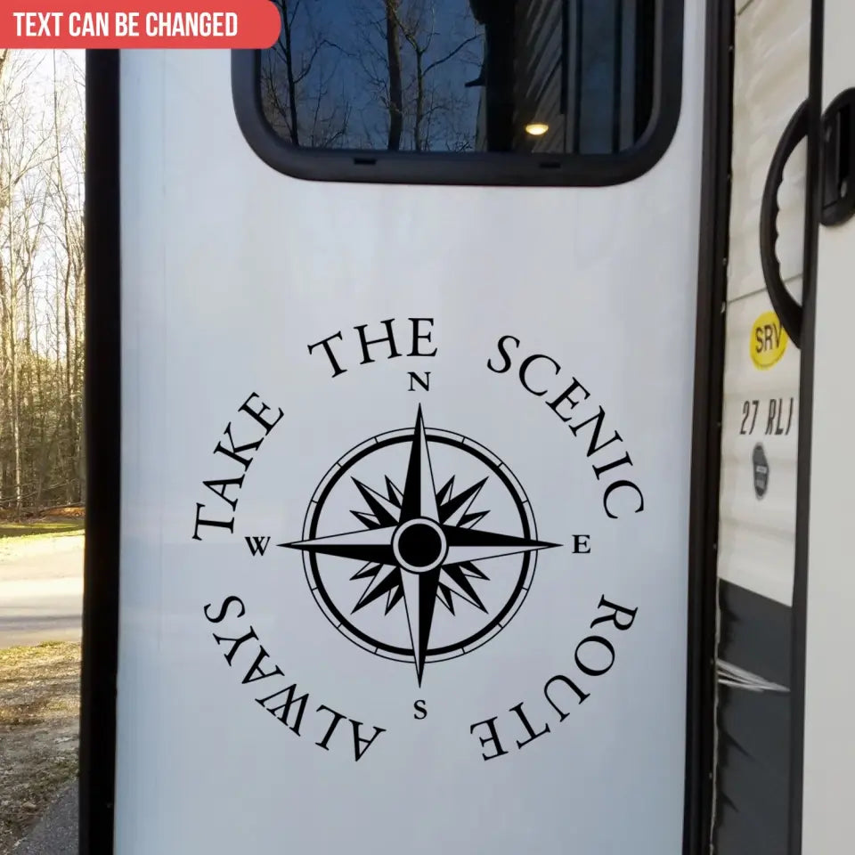 Always Take The Scenic Route - Personalized Camping Decal