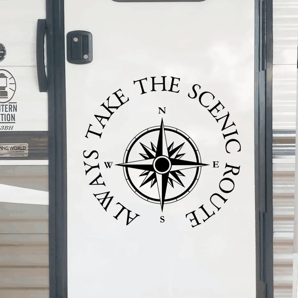 Always Take The Scenic Route - Personalized Camping Decal