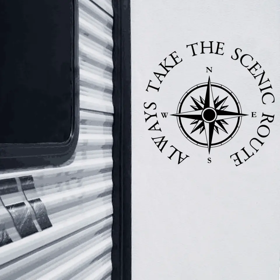 Always Take The Scenic Route - Personalized Camping Decal