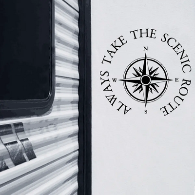Always Take The Scenic Route - Personalized Camping Decal