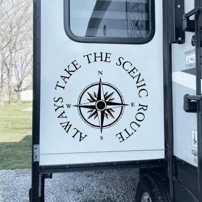 Always Take The Scenic Route - Personalized Camping Decal
