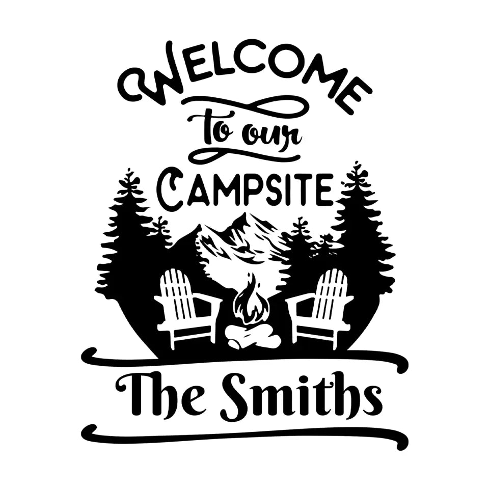 Welcome To Our Campsite - Personalized Decal, Camping Decal For Campers