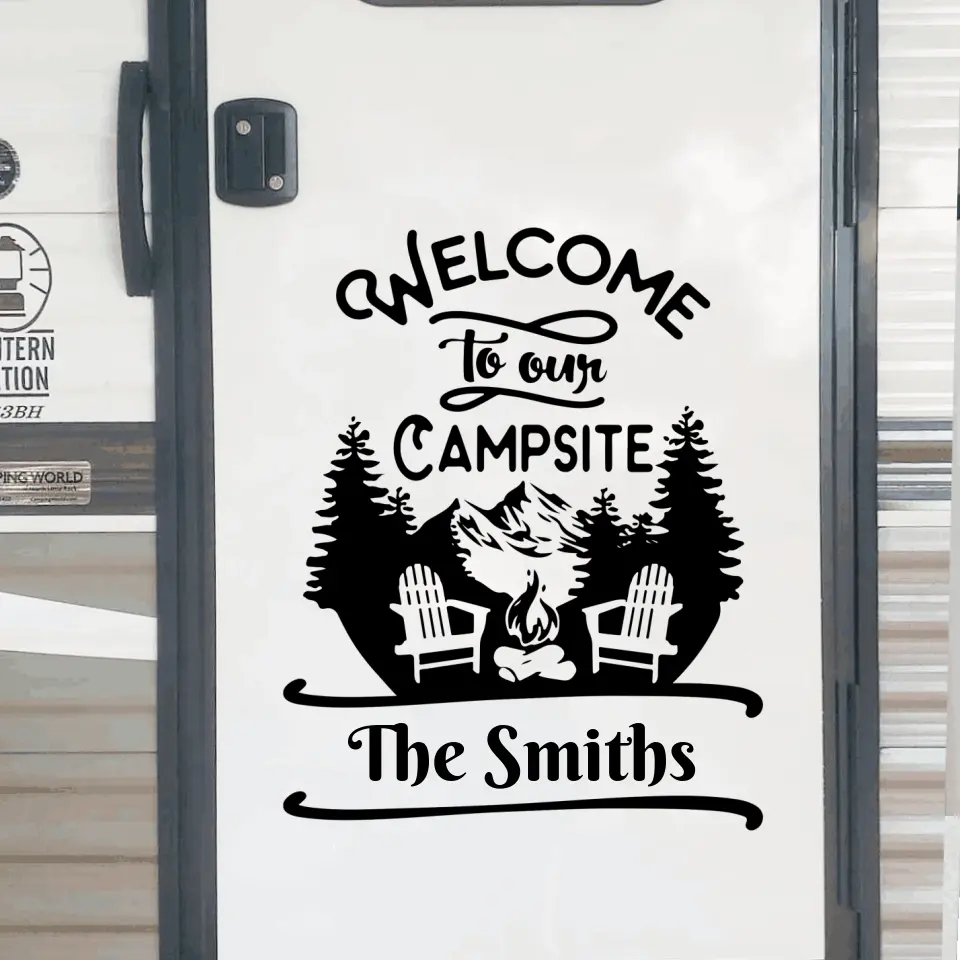 Welcome To Our Campsite - Personalized Decal, Camping Decal For Campers