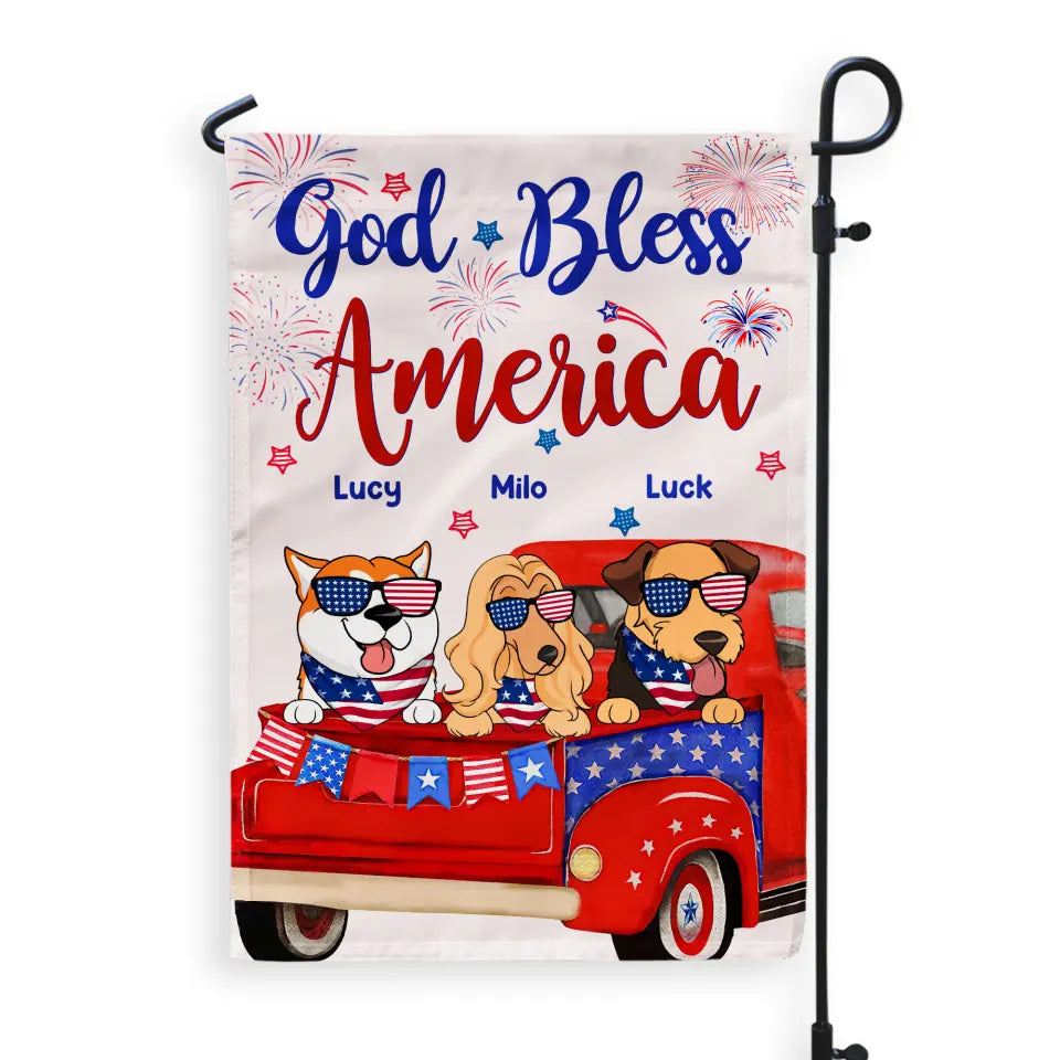 God Bless America - Personalized Garden Flag, Gift For 4th Of July