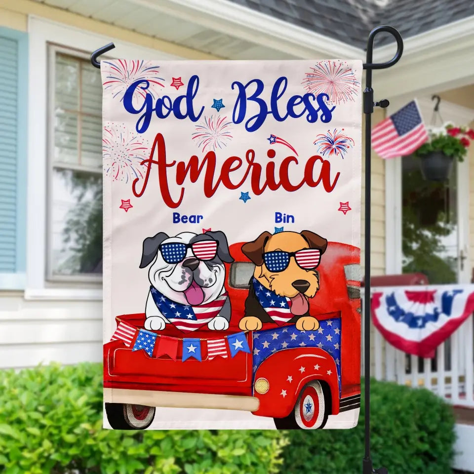 God Bless America - Personalized Garden Flag, Gift For 4th Of July