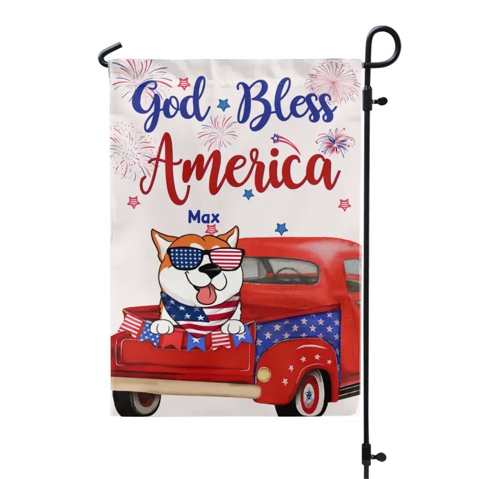 God Bless America - Personalized Garden Flag, Gift For 4th Of July