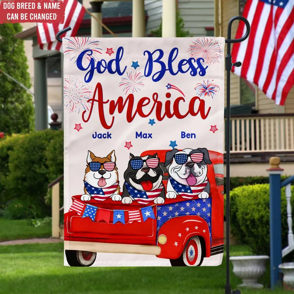 God Bless America - Personalized Garden Flag, Gift For 4th Of July