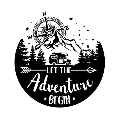 Let The Adventure Begin - Personalized Decal, Camping Decal For Camping Lovers