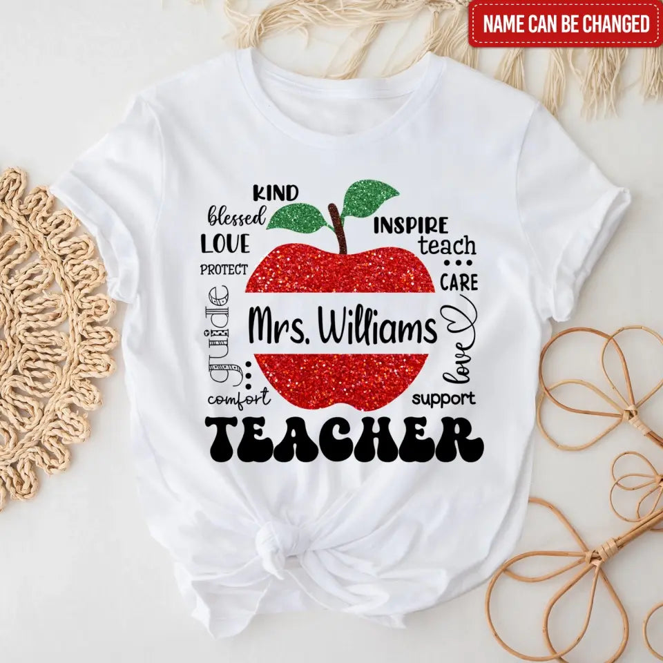 Blessed To Be Called Teacher Typography Boho - Personalized T-shirt, Back To School Gift For Teacher From Student