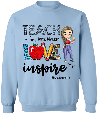 Teacher Love Inspire Teacherlife - Personalized T-shirt, Back To School Gift For Teacher From Student