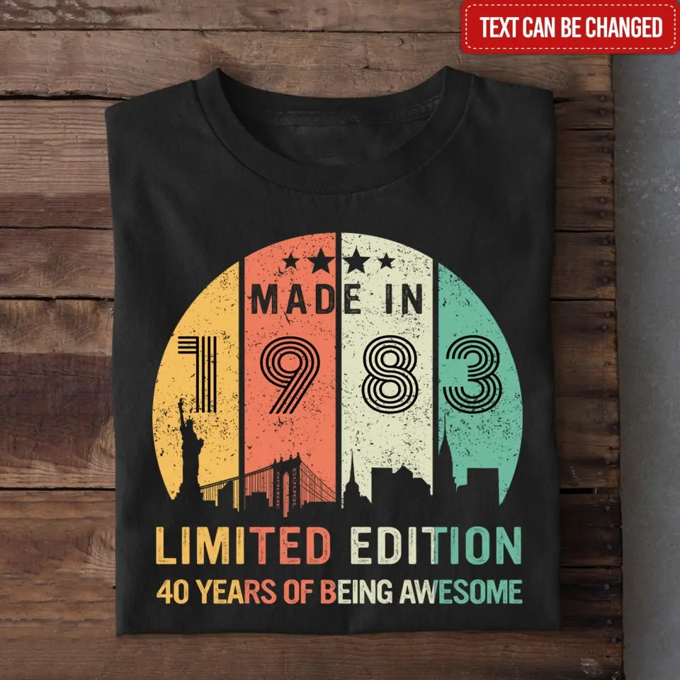 40 Years Of Being Awesome Vintage - Personalized T-shirt, Birthday Gift For Grandpa Papa