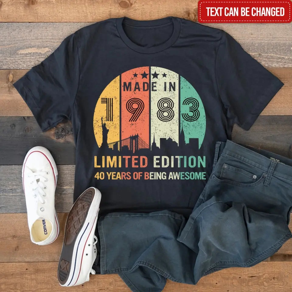 40 Years Of Being Awesome Vintage - Personalized T-shirt, Birthday Gift For Grandpa Papa