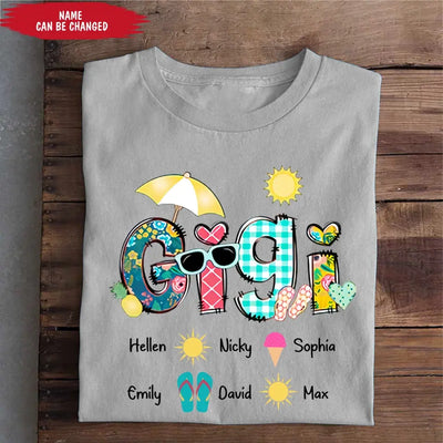Summer Grandma With Grandkids Name - Personalized  T-shirt, Gift For Grandma