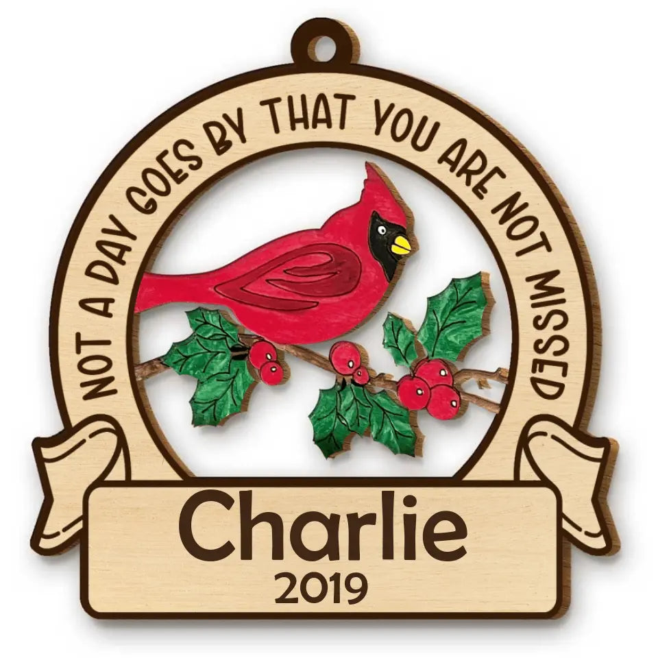 Cardinal Ornament | Not A Day Goes By Ornament, Remembrance Ornaments | Memory Ornament