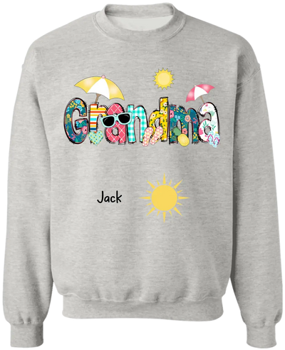 Summer Grandma With Grandkids Name - Personalized  T-shirt, Gift For Grandma