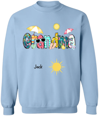 Summer Grandma With Grandkids Name - Personalized  T-shirt, Gift For Grandma