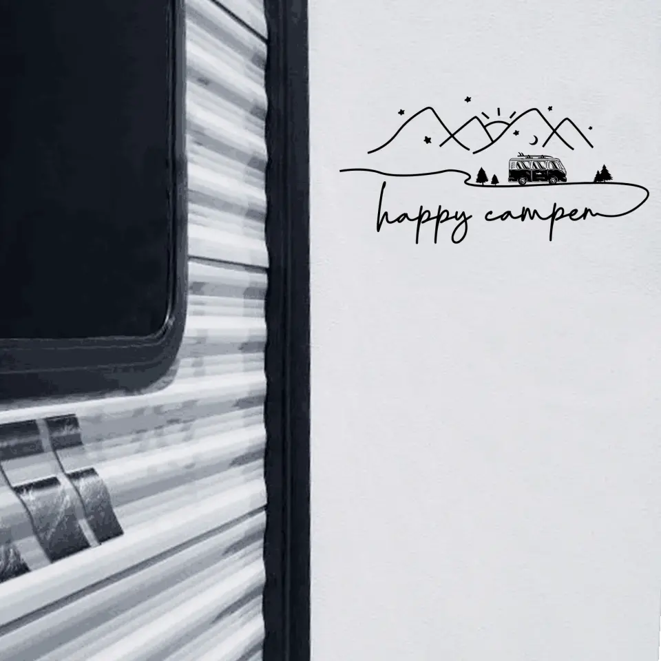 Happy Camper - Personalized Decal, Gift For Camping Lovers