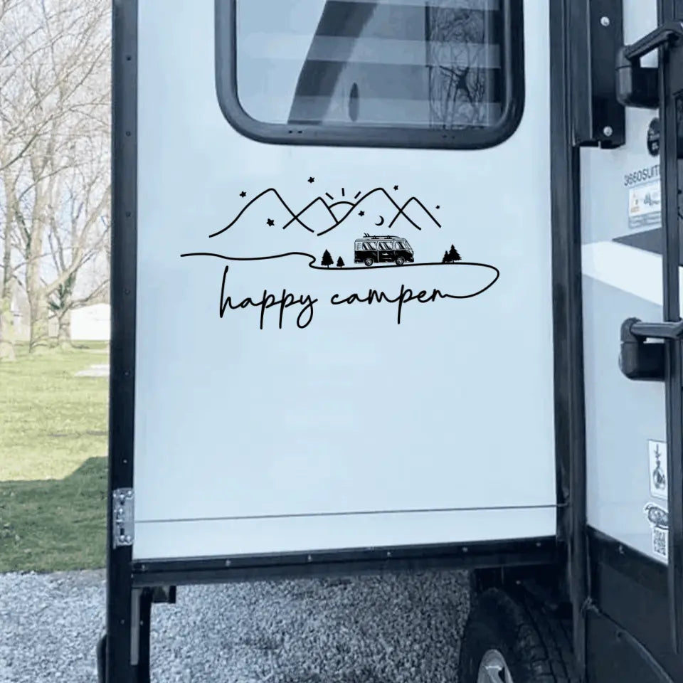 Happy Camper - Personalized Decal, Gift For Camping Lovers