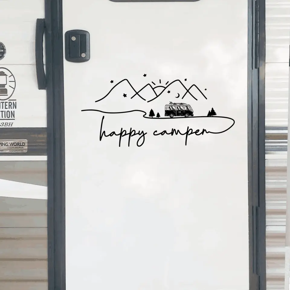 Happy Camper - Personalized Decal, Gift For Camping Lovers