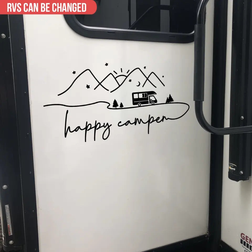 Happy Camper - Personalized Decal, Gift For Camping Lovers
