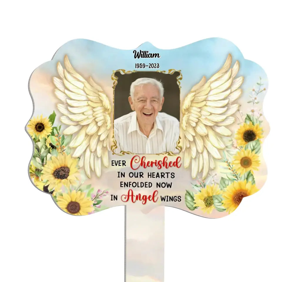 Ever Cherished In Our Hearts - Personalized Plaque Stake, Memorial Plaque Stake For Loss Of Loved Ones