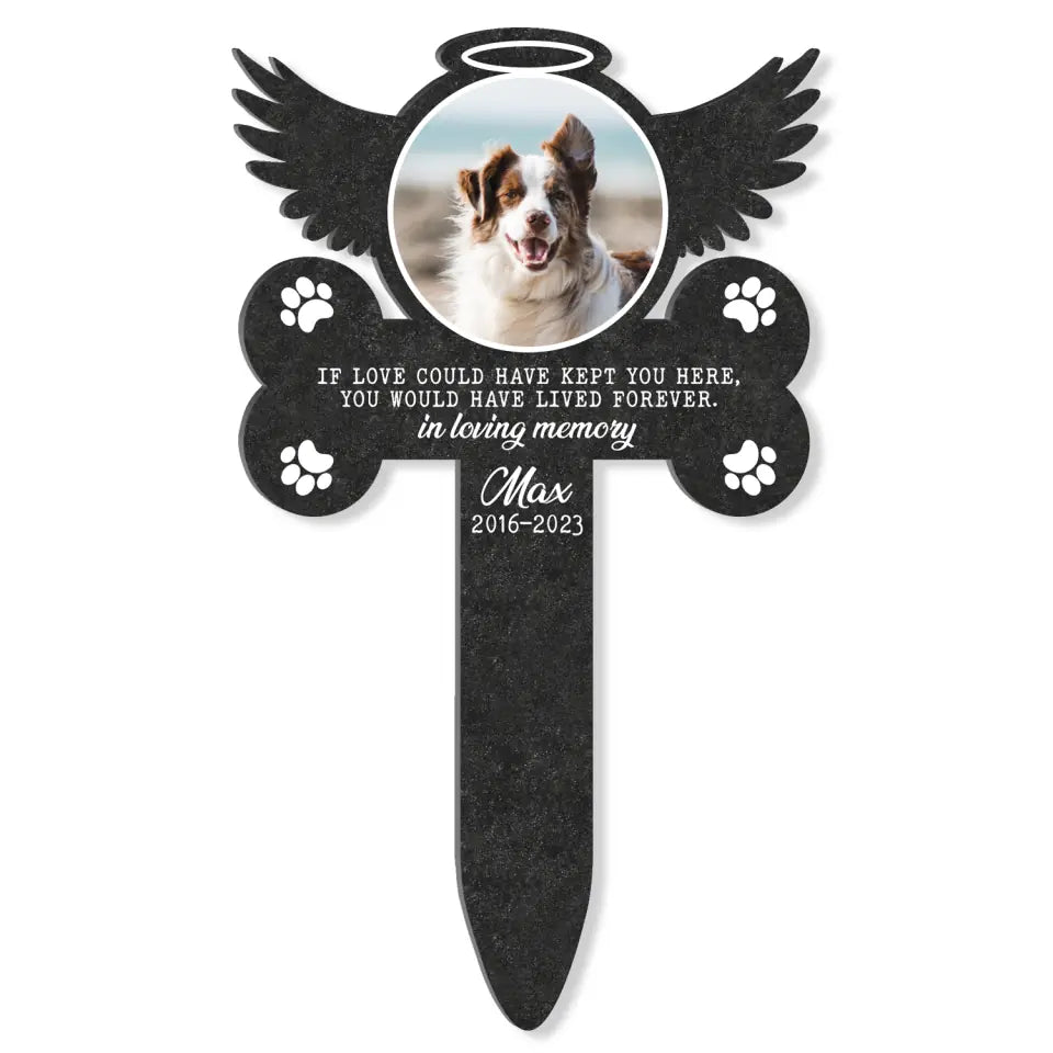 If You Alone Could Have Saved You Angel Wings - Personalized Plaque Stake, Pet Memorial Gift, Loss of Dog Sympathy Gift