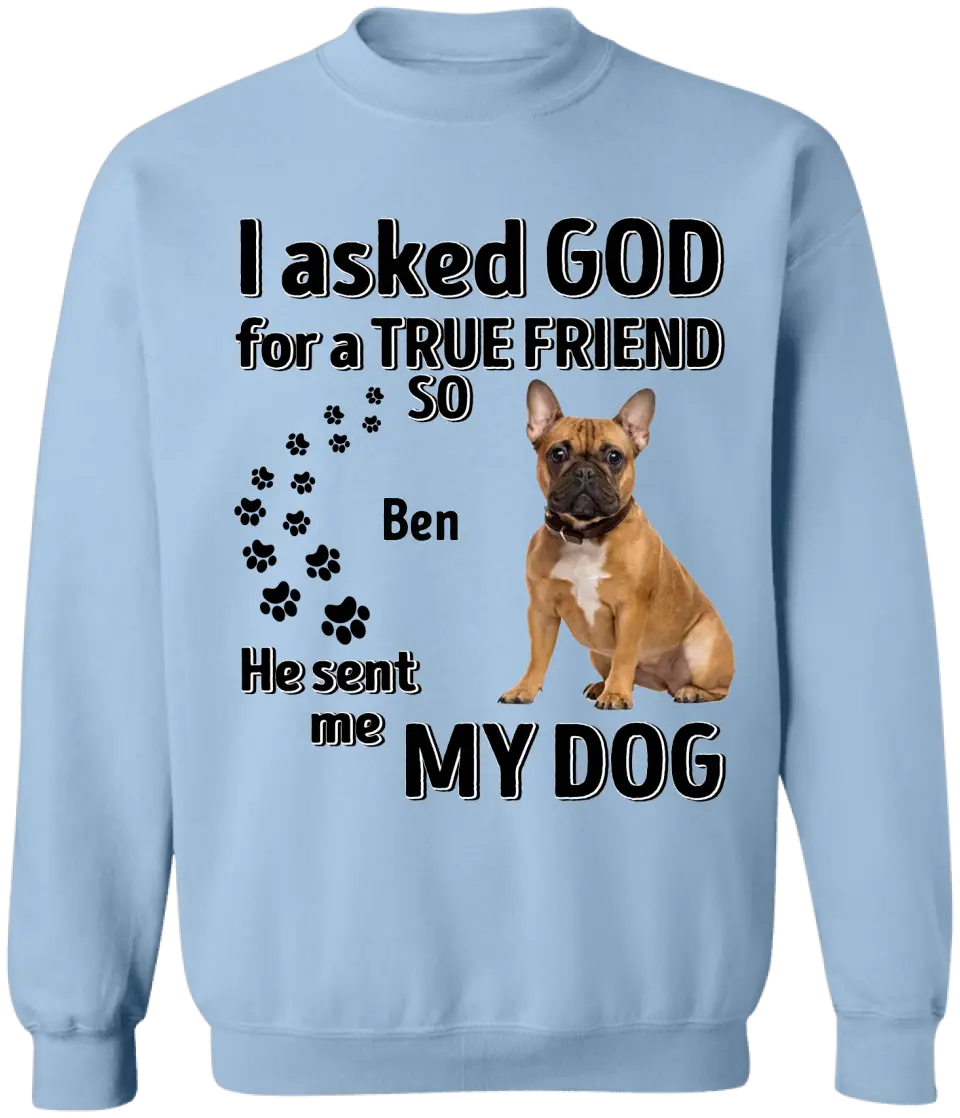 I Asked God For A True Friend - Personalized T-Shirt, Gift For Dog Lovers