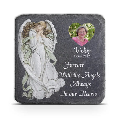 Forever With The Angels - Personalized Memorial Stone, Memorial Gift Ideas
