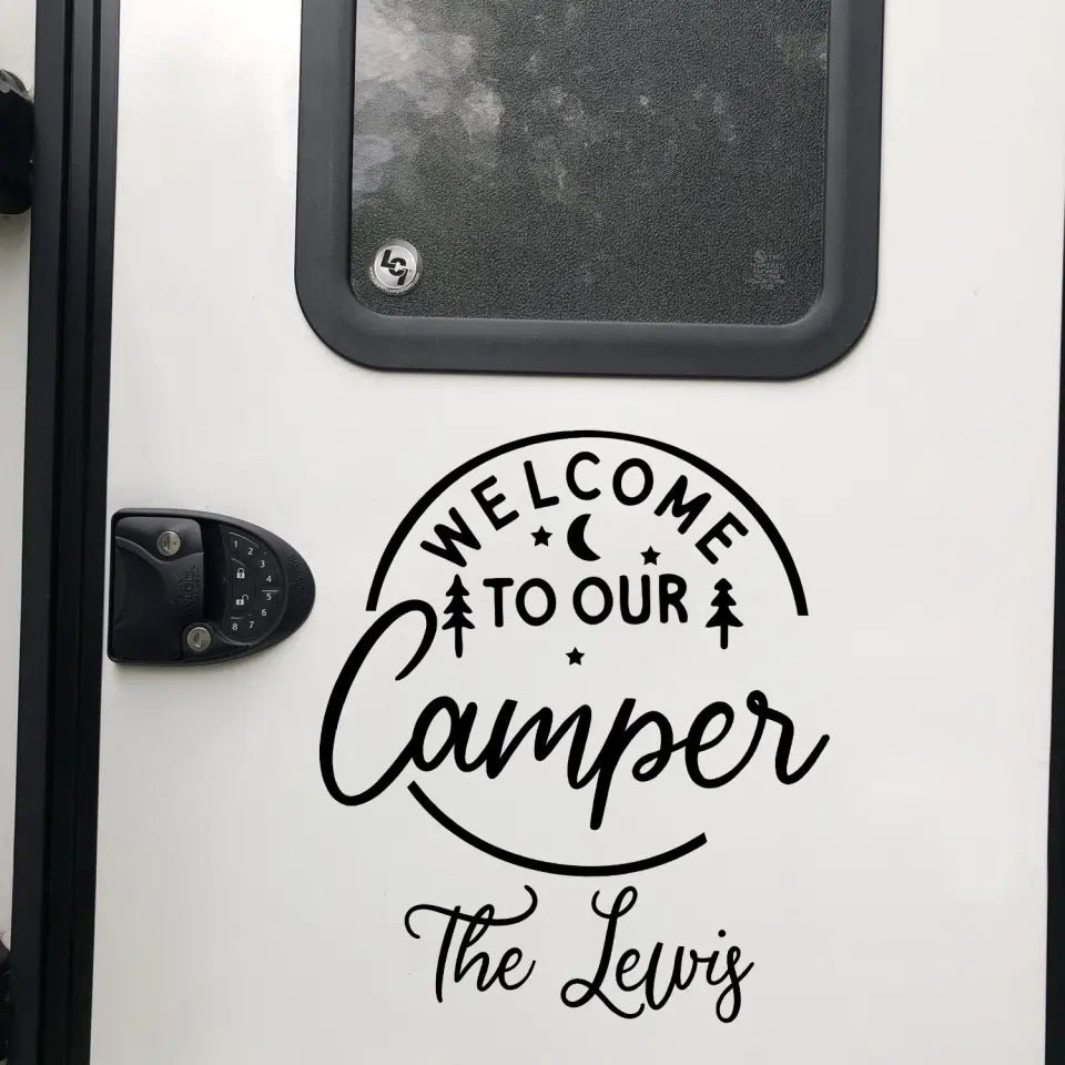 Welcome To Our Campsite - Personalized Decal, Gift For Camping Lover