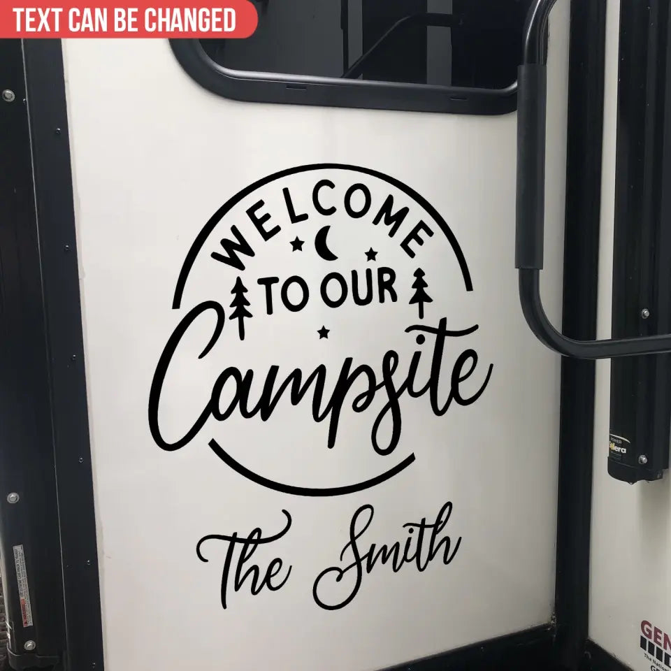 Welcome To Our Campsite - Personalized Decal, Gift For Camping Lover