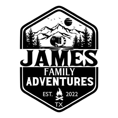 Family Adventures Camper - Personalized  Decal, Gift For Camping Lover
