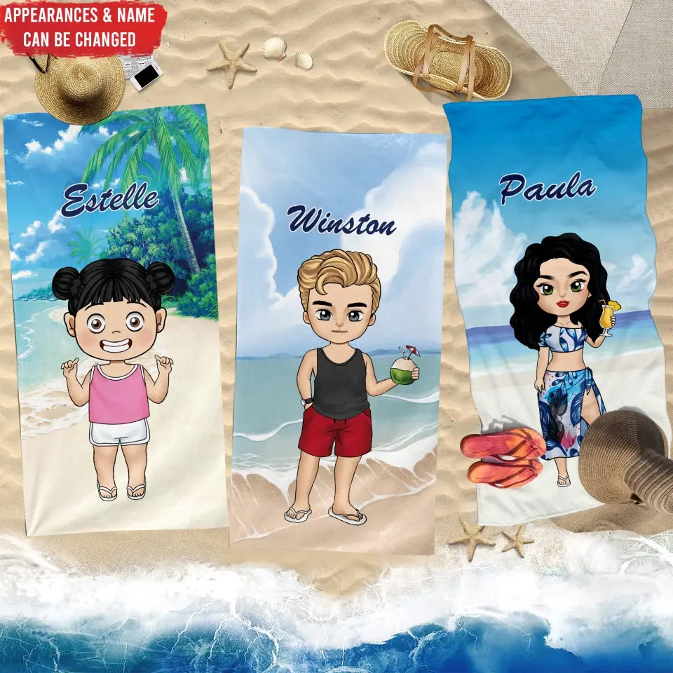 Custom Girl Beach Towel Name -  Personalized Beach Towel, Gift For Beach Lover