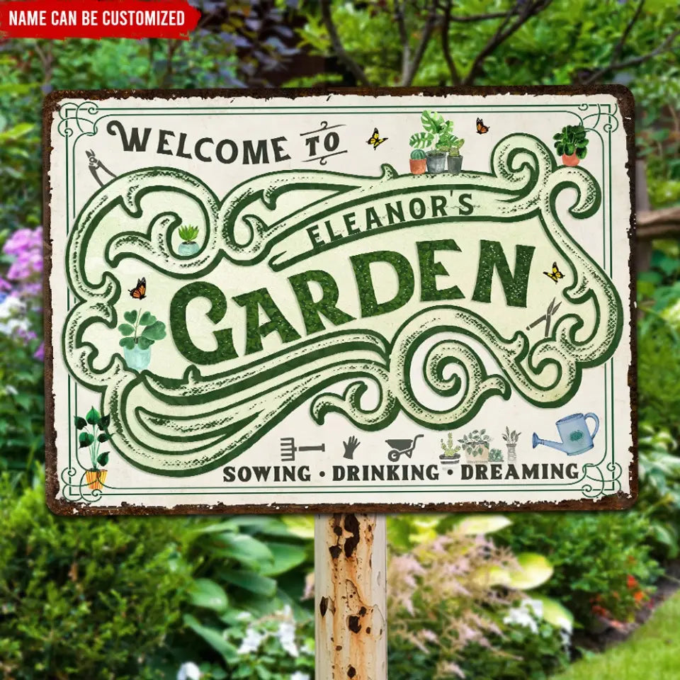 Welcome To My Garden - Personalized Metal Sign, Gift For Garden Lovers