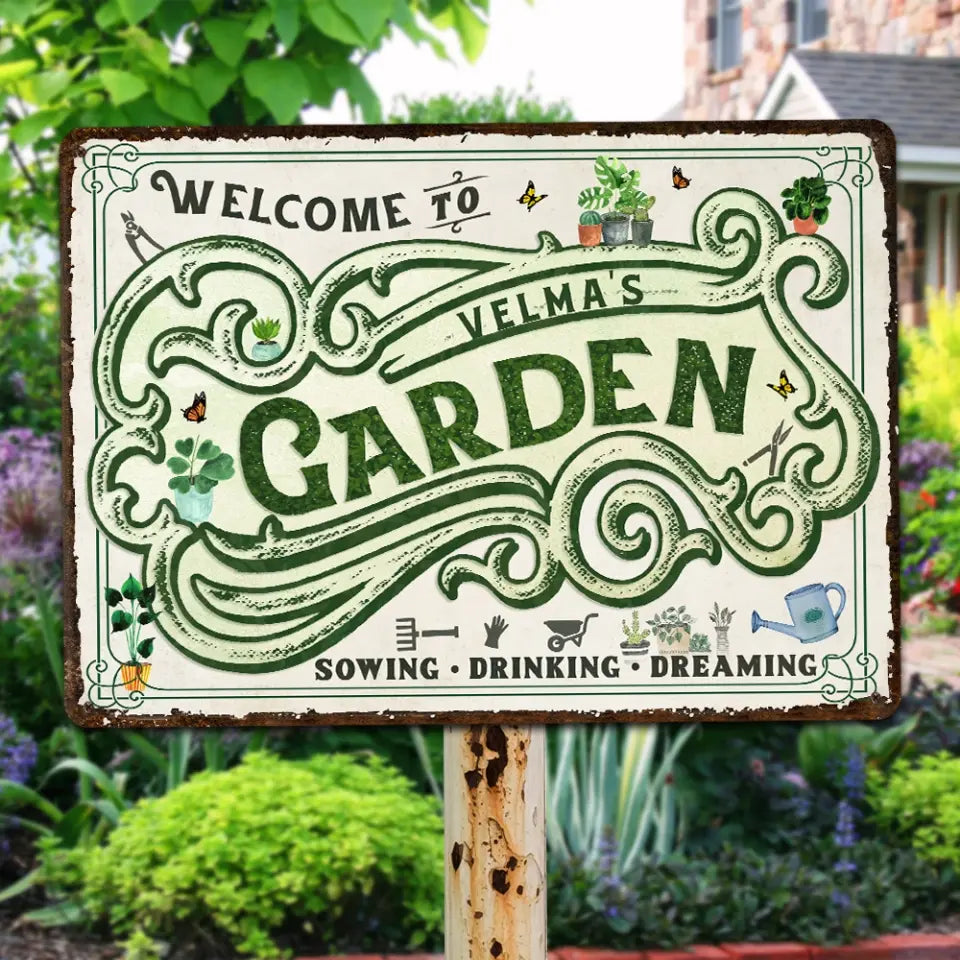 Welcome To My Garden - Personalized Metal Sign, Gift For Garden Lovers