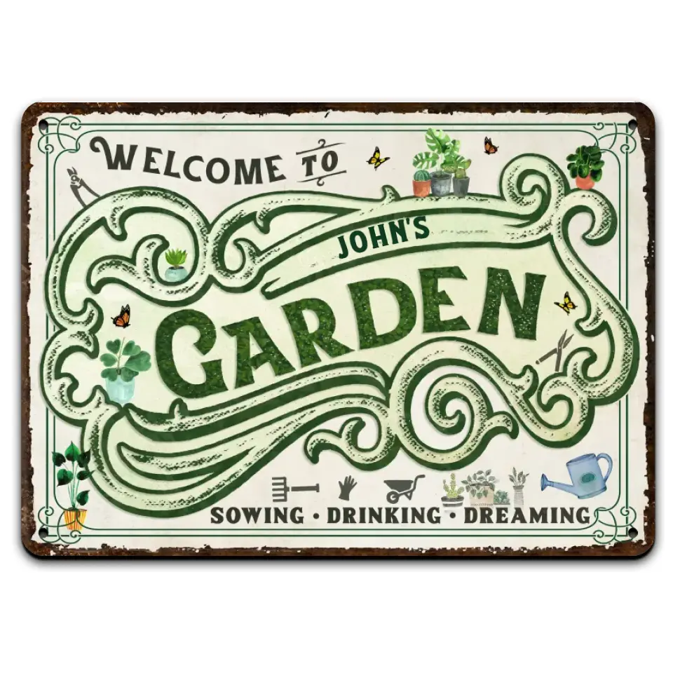 Welcome To My Garden - Personalized Metal Sign, Gift For Garden Lovers