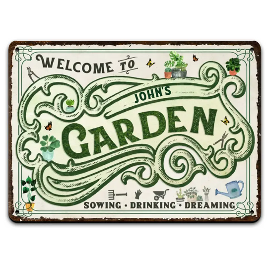 Welcome To My Garden - Personalized Metal Sign, Gift For Garden Lovers