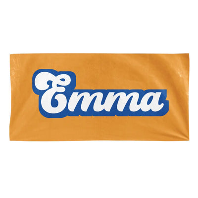 Retro Style Beach Towel - Personalized Beach Towel Custom Name, Summer Gift